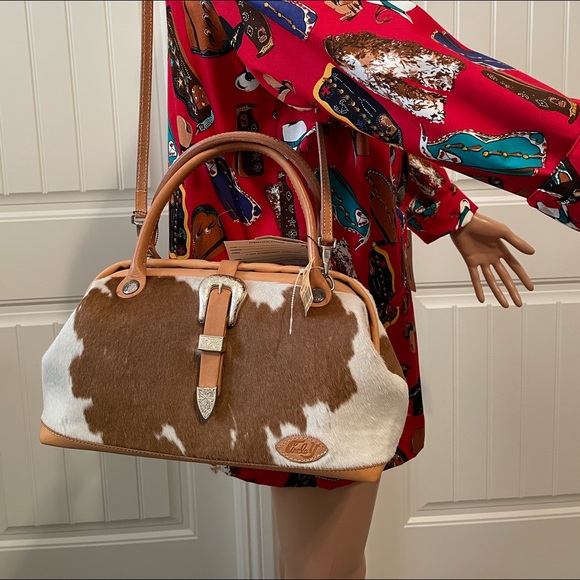 Beautiful Circle Y of Yoakum Cowhide Purse. Handmade. Vintage. NWT - Picture 3 of 12